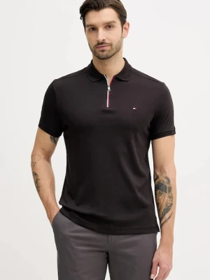 Tommy Hilfiger polo bawełniane męski kolor czarny gładki MW0MW41613