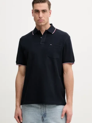 Tommy Hilfiger polo bawełniane męski kolor granatowy gładki MW0MW38457