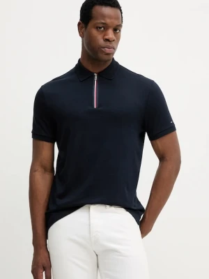 Tommy Hilfiger polo bawełniane męski kolor granatowy gładki MW0MW39552