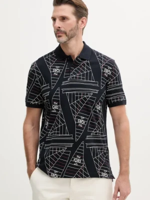Tommy Hilfiger polo bawełniane męski kolor granatowy wzorzysty MW0MW39309