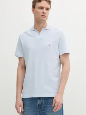 Tommy Hilfiger polo bawełniane męski kolor niebieski gładki MW0MW38482