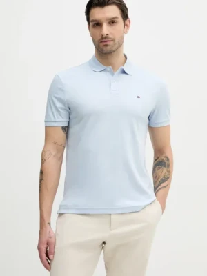 Tommy Hilfiger polo bawełniane męski kolor niebieski gładki MW0MW39994