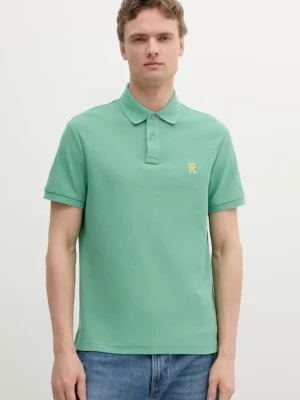 Tommy Hilfiger polo bawełniane męski kolor zielony z aplikacją MW0MW33167