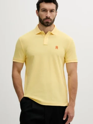 Tommy Hilfiger polo bawełniane męski kolor żółty z aplikacją MW0MW33167