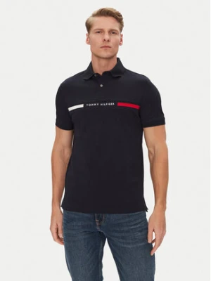 Tommy Hilfiger Polo Chest Insert MW0MW38130 Granatowy Regular Fit