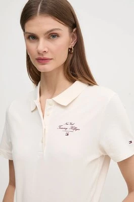 Tommy Hilfiger polo damski kolor beżowy WW0WW43930