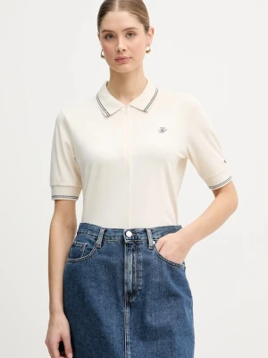 Tommy Hilfiger polo damski kolor beżowy WW0WW47853