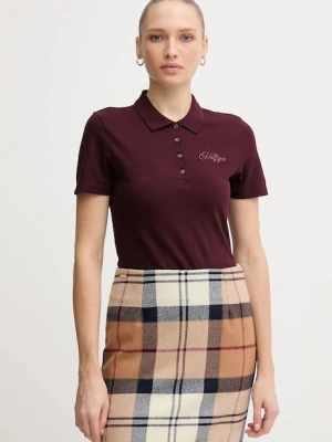 Tommy Hilfiger polo damski kolor bordowy WW0WW47312