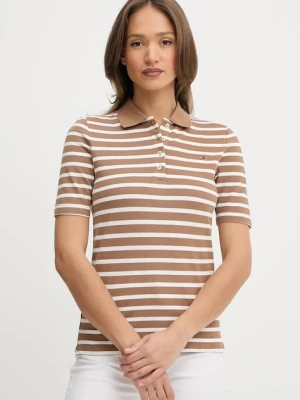 Tommy Hilfiger polo damski kolor brązowy WW0WW43224