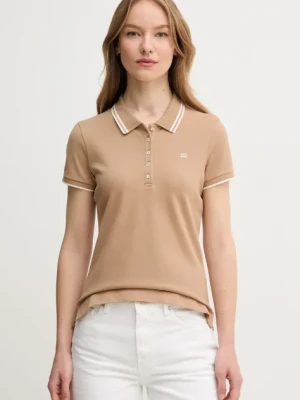 Tommy Hilfiger polo damski kolor brązowy WW0WW44517