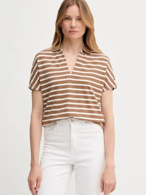 Tommy Hilfiger polo damski kolor brązowy WW0WW46512