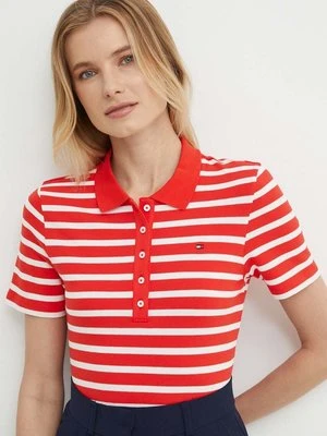 Tommy Hilfiger polo damski kolor czerwony WW0WW39530