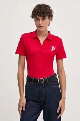 Tommy Hilfiger polo damski kolor czerwony WW0WW42607