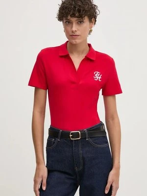 Tommy Hilfiger polo damski kolor czerwony WW0WW42607