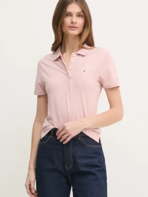 Tommy Hilfiger polo damski kolor różowy WW0WW43930