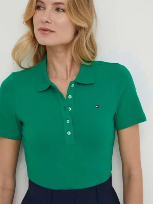 Tommy Hilfiger polo damski kolor zielony WW0WW37823