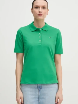 Tommy Hilfiger polo damski kolor zielony WW0WW43224