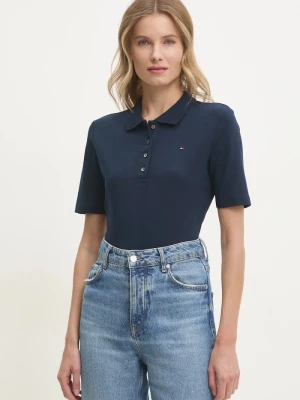Tommy Hilfiger polo damskie z bawełną granatowy