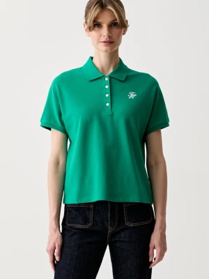 Tommy Hilfiger polo damskie z bawełną zielony