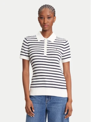 Tommy Hilfiger Polo Fine WW0WW41474 Kremowy Regular Fit