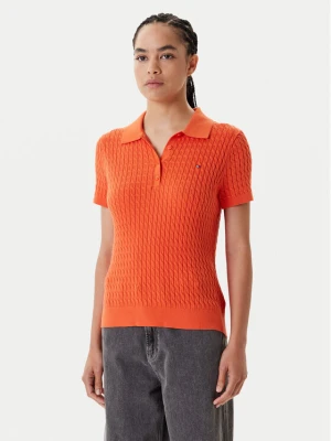 Tommy Hilfiger Polo Fine WW0WW41474 Pomarańczowy Regular Fit