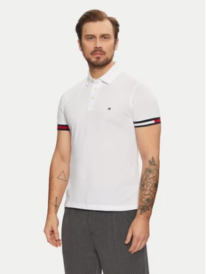 Tommy Hilfiger Polo Flag Cuff MW0MW37518 Biały Slim Fit