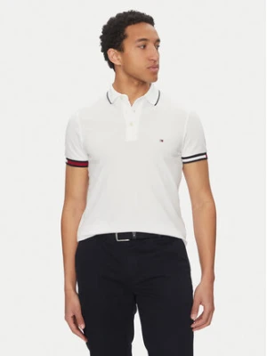 Tommy Hilfiger Polo Flag Cuff MW0MW38458 Biały Slim Fit