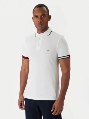 Tommy Hilfiger Polo Flag Cuff MW0MW38458 Biały Slim Fit