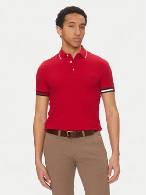 Tommy Hilfiger Polo Flag Cuff MW0MW38458 Czerwony Slim Fit