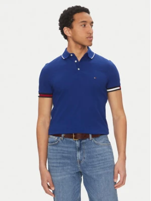 Tommy Hilfiger Polo Flag Cuff MW0MW38458 Niebieski Slim Fit