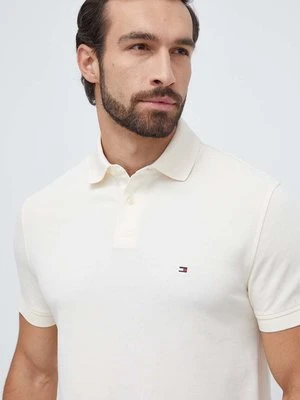 Tommy Hilfiger polo męski kolor beżowy gładki MW0MW17770