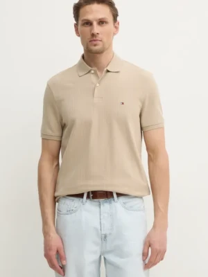 Tommy Hilfiger polo męski kolor beżowy gładki MW0MW38951