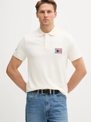 Tommy Hilfiger polo męski kolor beżowy z aplikacją MW0MW39836