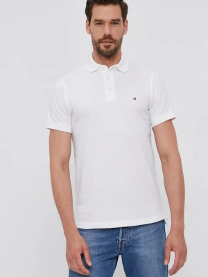 Tommy Hilfiger polo męski kolor biały gładki MW0MW17771