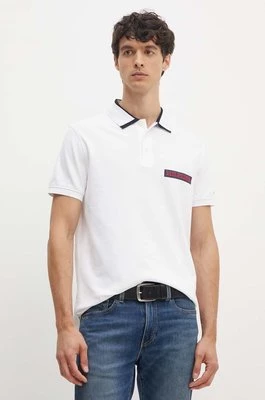 Tommy Hilfiger polo męski kolor biały z aplikacją MW0MW34786