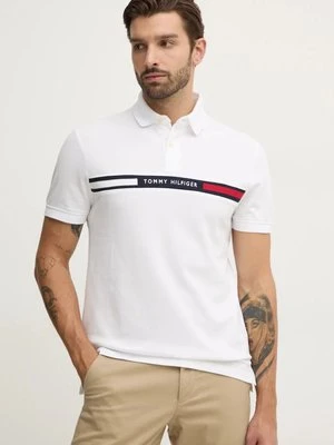 Tommy Hilfiger polo męski kolor biały z aplikacją MW0MW38130