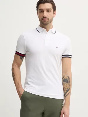 Tommy Hilfiger polo męski kolor biały z aplikacją MW0MW38458