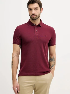 Tommy Hilfiger polo męski kolor bordowy gładki MW0MW17771