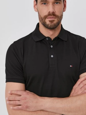 Tommy Hilfiger polo męski kolor czarny gładki MW0MW17771