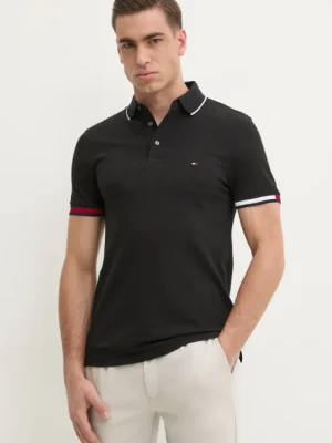 Zdjęcie produktu Tommy Hilfiger polo męski kolor czarny z aplikacją MW0MW38458