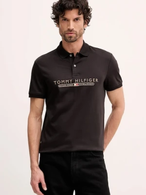 Tommy Hilfiger polo męski kolor czarny z aplikacją MW0MW41615