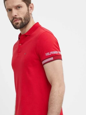 Tommy Hilfiger polo męski kolor czerwony gładki MW0MW34780