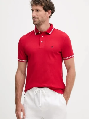 Tommy Hilfiger polo męski kolor czerwony gładki MW0MW39993