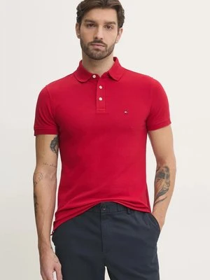 Tommy Hilfiger polo męski kolor czerwony wzorzysty MW0MW17771