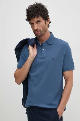 Tommy Hilfiger polo męski kolor granatowy gładki