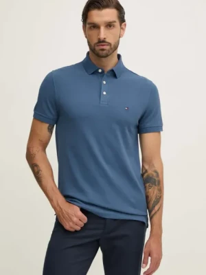 Tommy Hilfiger polo męski kolor granatowy wzorzysty MW0MW17771