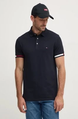 Tommy Hilfiger polo męski kolor granatowy z aplikacją MW0MW33156