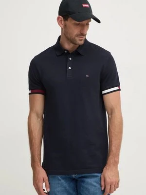 Tommy Hilfiger polo męski kolor granatowy z aplikacją MW0MW33156