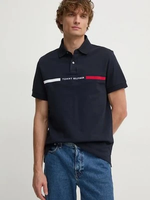 Tommy Hilfiger polo męski kolor granatowy z aplikacją MW0MW38130