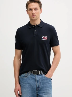 Tommy Hilfiger polo męski kolor granatowy z aplikacją MW0MW39836